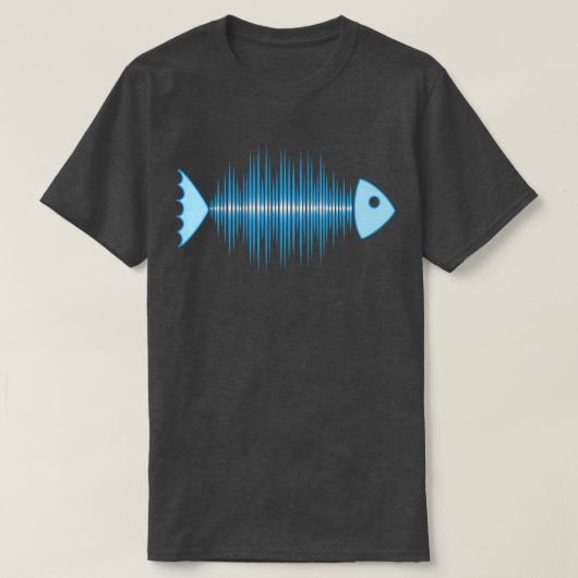 Music Fish Pulse Rate Frequency Dance House Techno T-shirt (Design voorkant)