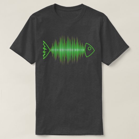 Music Fish Pulse Rate Frequency Dance House Techno T-shirt (Design voorkant)