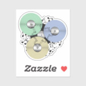 Music Flow Spoel-tot-Spoel Sticker (Vel)