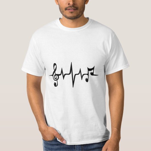 Music Frequency Sound Wave Pulse Treble Clef Music T-shirt (Voorkant)