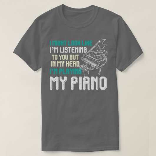 Music Funny Pianist Gift Orchestra Piano T-shirt (Design voorkant)