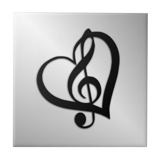 Music G Heart op Silver Tegeltje (Voorkant)