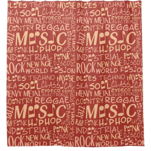 Music Genres Word Collage douchegordijn (Voorkant)