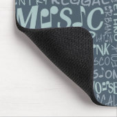 Music Genres Word Collage mousepad Muismat (Hoek)