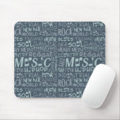 Music Genres Word Collage mousepad Muismat (Met muis)