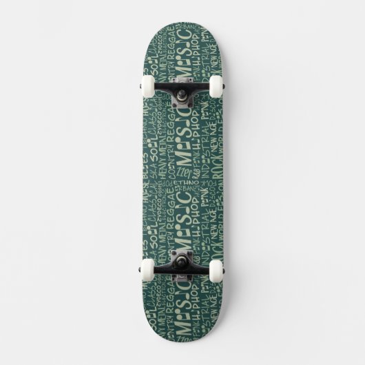 Music Genres Word Collage skateboards (Voorkant)