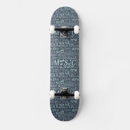 Music Genres Word Collage skateboards (Voorkant)