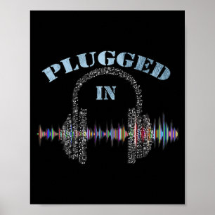 Music Gifts Heartbeats Graphic Quote aangesloten o Poster