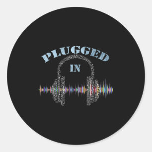 Music Gifts Heartbeats Graphic Quote aangesloten o Ronde Sticker
