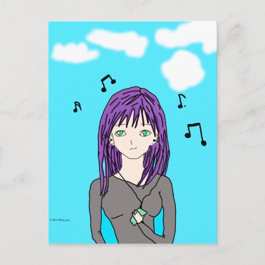 Music Girl Briefkaart (Voorkant)