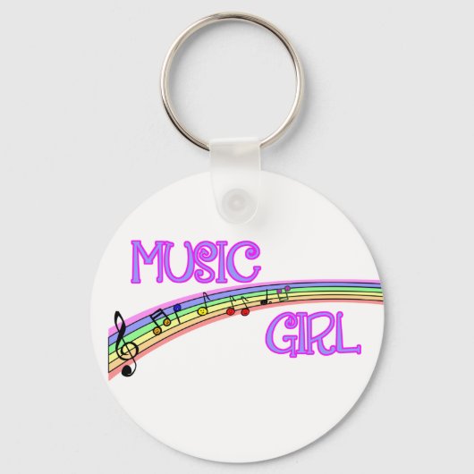 Music Girl Rainbow Sleutelhanger (Voorkant)