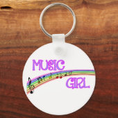 Music Girl Rainbow Sleutelhanger (Voorkant)
