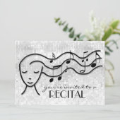 Music Girl recital uitnodiging (Staand voorkant)