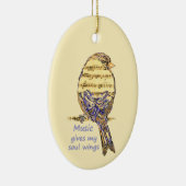 Music Gives my Soul Wings Quote & Bird Art Keramisch Ornament (Rechts)