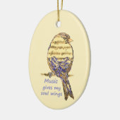 Music Gives my Soul Wings Quote & Bird Art Keramisch Ornament (Links)