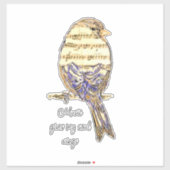 Music gives my soul wings Sparrow Bird Sticker (Vel)