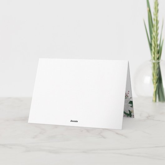 Music Gold White Poinsettia Silent Night Kerstmis Feestdagen Kaart (Achterkant)