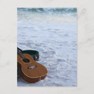 Music Guitar Love Zee Eenvoudig Beach Briefkaart