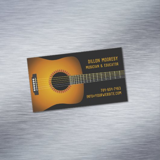 Music Guitar Magnetisch Visitekaartje (Voorbeeld)