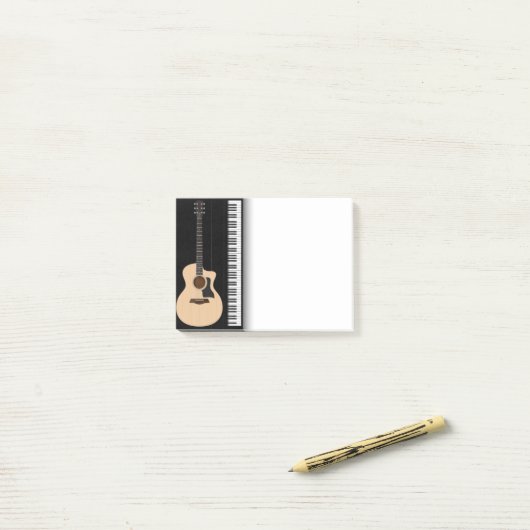 Music Guitar Piano Post merkt op Post-it® Notes (Op bureau)