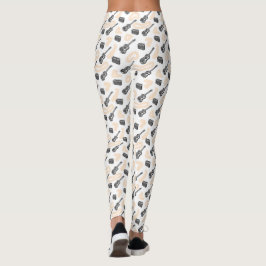 Music Guitar Radio Pattern Aangepaste Leggings