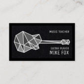 Music Guitar Teacher Black Visitekaartje (Voorkant)