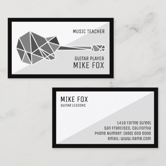 Music Guitar Teacher, Professional Visitekaartje (Voorkant / Achterkant)