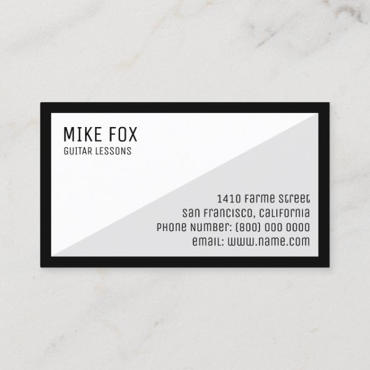 Music Guitar Teacher, Professional Visitekaartje (Achterkant)