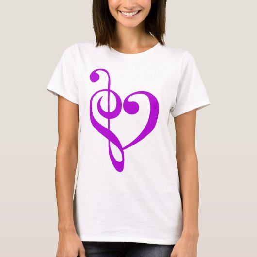 Music Heart Paars T-shirt (Voorkant)