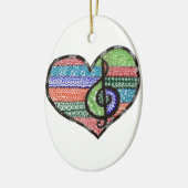Music Heart Treble Clef Doodle Keramisch Ornament (Links)