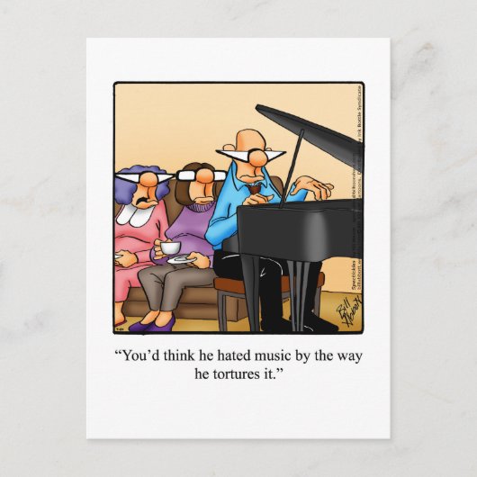 Music Humor Piano Briefkaart (Voorkant)