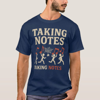 Music Humor Shirt – Stickman Stealing Notes Design
