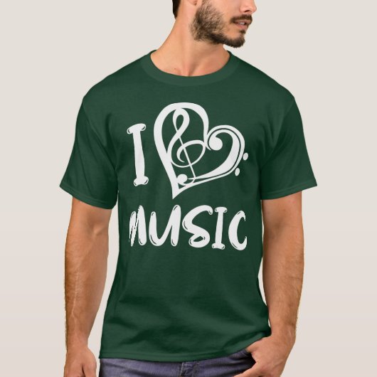 Music I Love Music Design T-shirt (Voorkant)