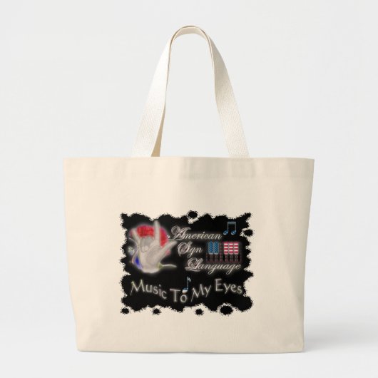 MUSIC in mijn ogen Grote Tote Bag (Voorkant)