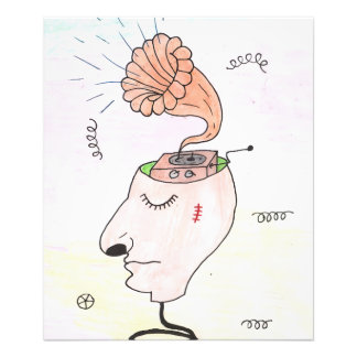 "Music in my head" Postcard Foto Afdruk