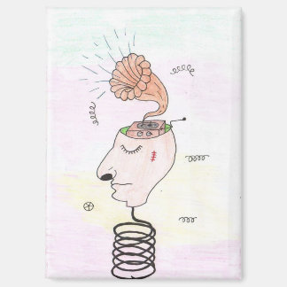 "Music in my head" Postcard Magneet