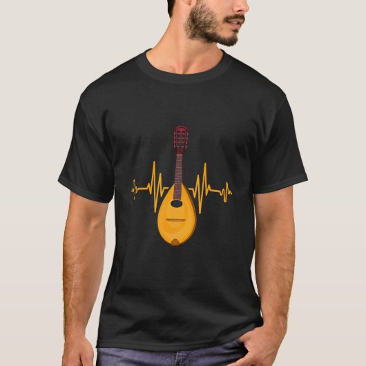 Music Instrument Heartbeat Mandolin T-shirt (Voorkant)