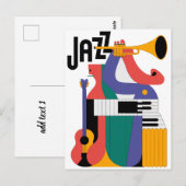 music instruments design briefkaart (Voorkant / Achterkant)