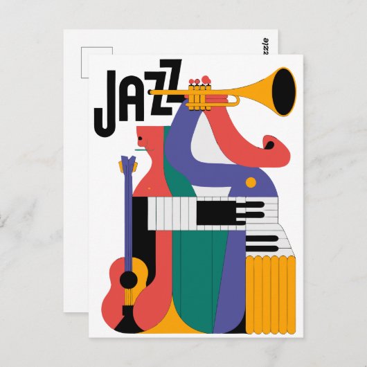 music instruments design briefkaart (Voorkant / Achterkant)