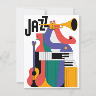 music instruments design briefkaart