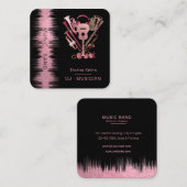 Music Instruments Event Organizer DJ's Roos Gold Vierkante Visitekaartje (Voorkant / Achterkant)