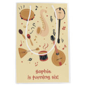 Music instruments kids birthday medium cadeauzakje (Voorkant)