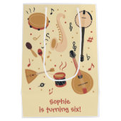 Music instruments kids birthday medium cadeauzakje (Achterkant)
