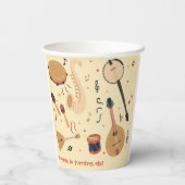 Music instruments kids birthday papieren bekers (Achterkant)