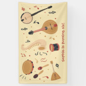Music instruments kids birthday spandoek (Verticaal)
