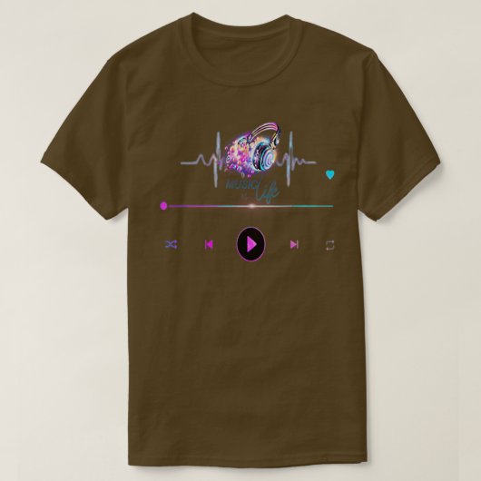 Music Is Life1855 T-shirt (Design voorkant)