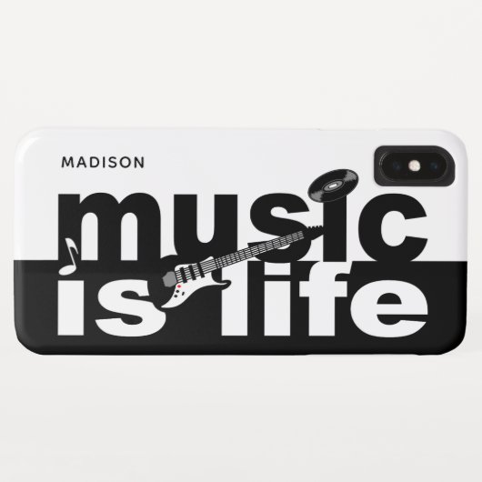 Music Is Life aangepaste naam telefoonhoesjes Case-Mate iPhone Case (Achterkant (horizontaal))