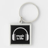 Music is Life Keyring Sleutelhanger (Voorkant)