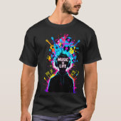 Music Is Life - Vibrant Abstract Musical Lover T-shirt (Voorkant)