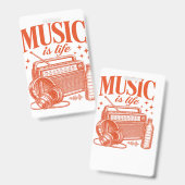 Music Is Life Vintage Design Badge (Voor- en achterkant)